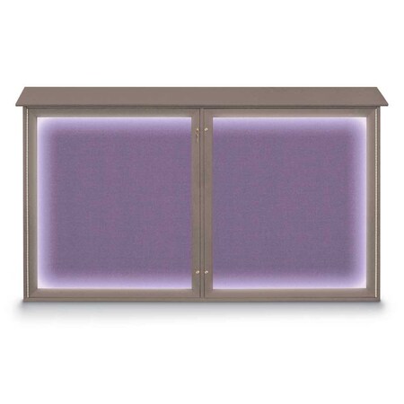 United Visual Products Sliding Door Wood Corkboard, 72"x36", Waln UV9005OCS-WALNUT-SURF